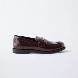 Zara Kids Burgundy Loafers Shoes size 2.5